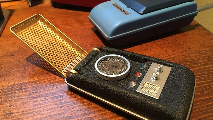 Flip-open Star Trek communicator device, the sci-fi gadget that inspired modern smartphones.