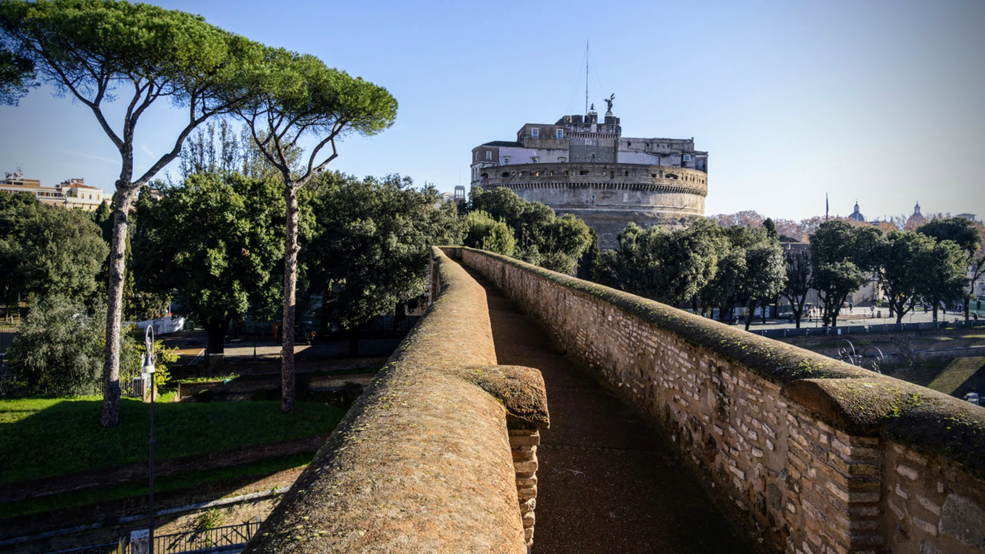 The Passetto di Borgo walkway linking the Vatican to Castel Sant’Angelo, a historic papal escape route.
