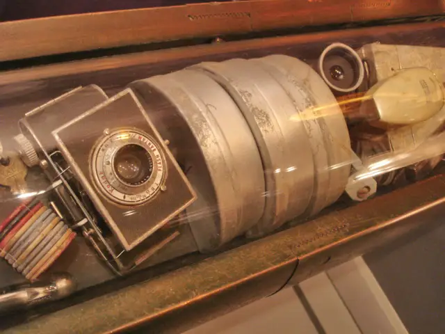 Close-up of artifacts sealed in the 1939 Westinghouse time capsule